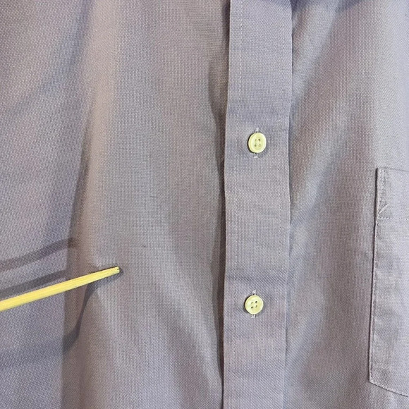 Chaps Lavender Light Purple Button Up Shirt Size 17 Wrinkle Free Long Sleeves - Picture 5 of 5